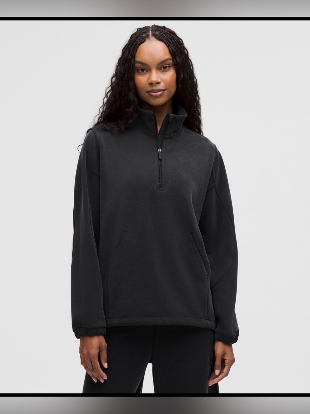 Lululemon Softstreme half zip sweatshirt women’s pullover top brushed black